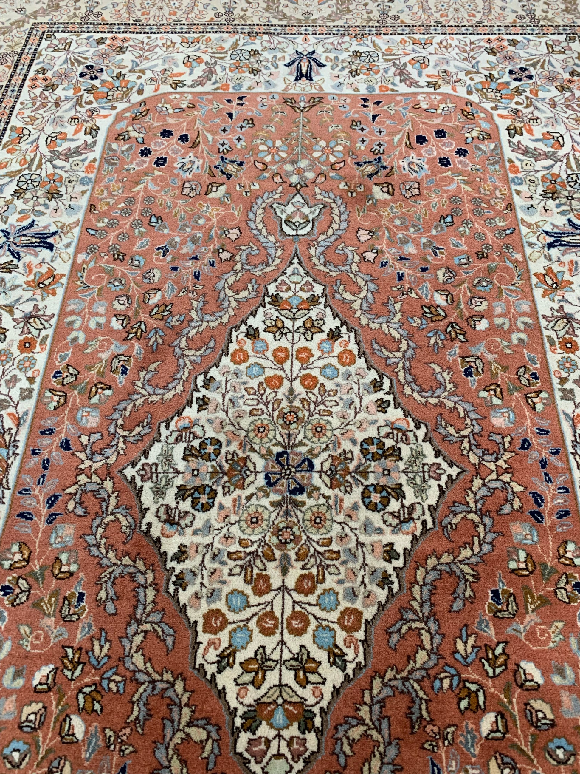Semi-Antique Hand-Knotted Wool Persian Tabriz Rug (6'7"x9'11")